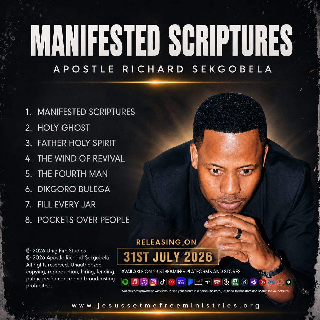 Manifested Scriptures album cover by Apostle Richard Sekgobela